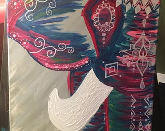 Pink bohemian elephant