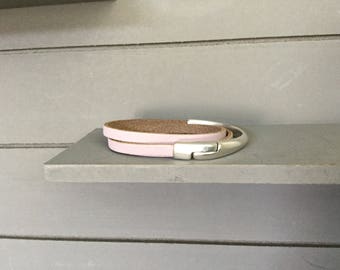 Leather Wrap bracelet with DQ metal closure