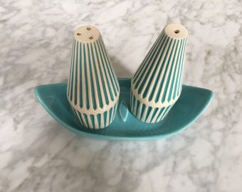 Vintage Turquoise Salt and Pepper Shakers