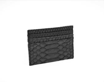 credit card holder, snakeskin credit card holder, credit card wallet, business card holder, python leather credit card holder