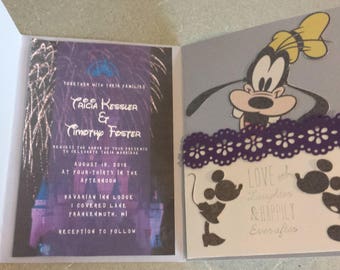 Set of 50 Disney wedding invitation