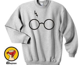 Lightning Glasses Harry Tee Potter Super Top Crewneck Sweatshirt Unisex More Colors XS - 2XL