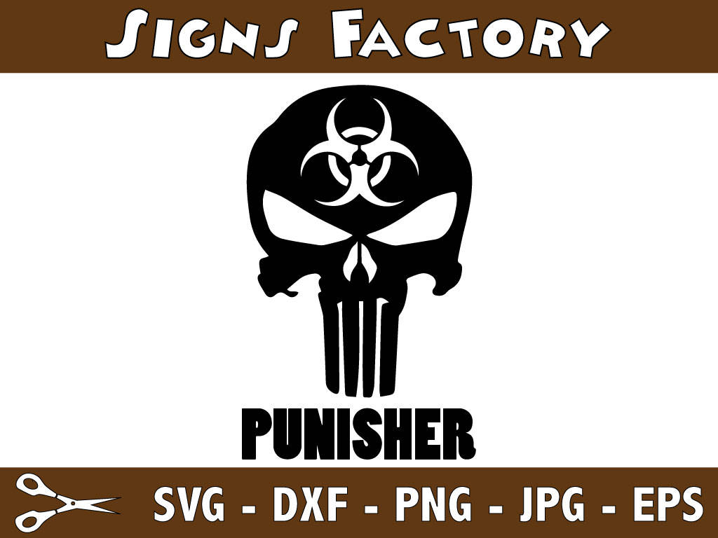 The Punisher SVG DXF PNG included design for cricut or
