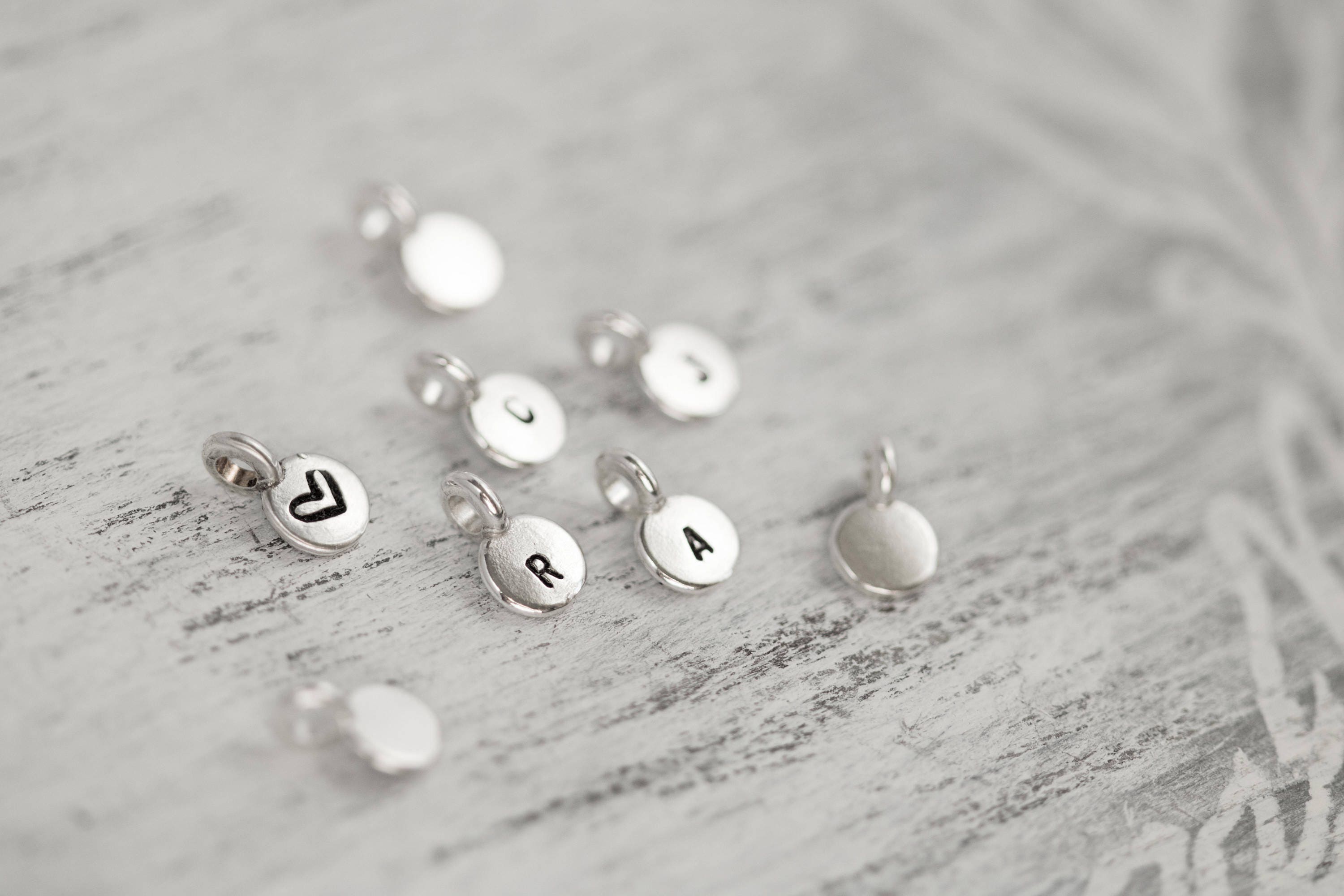 Sterling Silver Initial Charm Tiny Initial Charm Small