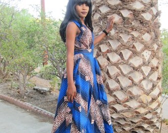 African Print Maxi Dress, Anakara dress, African clothing, African print dress