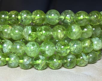 7mm Genuine Peridot Gemstone 5/10/15/20/25/30 Loose Beads Round 7mm Loose Beads, Peridot Beads, Genuine Peridot, Loose Beads