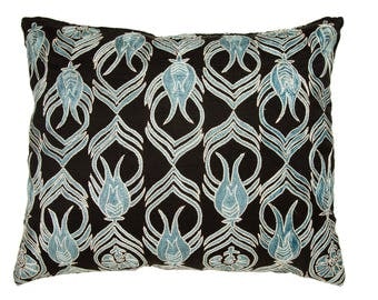 Turquoise Suzani Pillow Case,blue suzani pillow,suzani pillow,suzani throw pillow,suzani lumbar,elegant suzani,tulip desgn,floral suzani