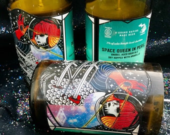 Upcycled Beer Bottle Candle for Beer Lovers Beer Candle Cool Bottle Label Mystery Option