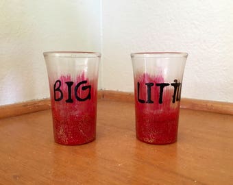 Hand Painted Big Little Shot Glasses