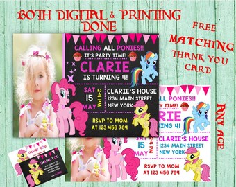 My Little Pony Birthday Invitations My Little Pony Photo Birthday Party Pony Girls Birthday Printable Invitations Pony Printable Birthday