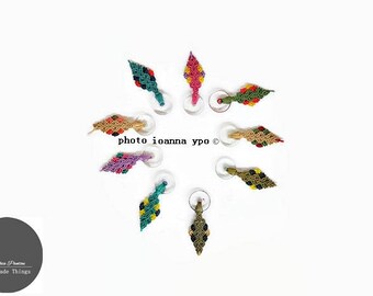 Gipsy macrame necklace- Embroidered necklace- Micro-macrame necklace- Colorful necklace- Ethnic necklace- Pocahontas necklace- Gaia