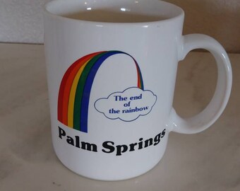 Palm Springs Rainbow Mug. 1980 vtg. Pride.