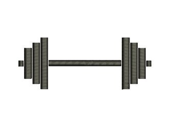 Barbell Dumbbell Gymnastic Design Embroidery Fill Design Machine Instant Download Digital File EN1030F1
