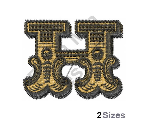 Letter H Machine Embroidery Design Ringmaster Font