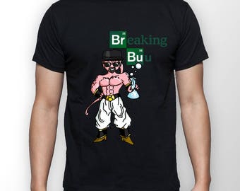 Mens Breaking Buu Braking Bad vs Dragon Ball Z - Black T-shirt