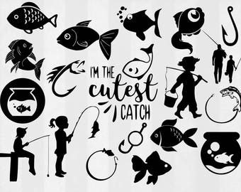 Fishing SVG Bundle, Fishing clipart, Fishing cut files, Fishing svg files for silhouette, files for cricut, svg, dxf, eps, cuttable design