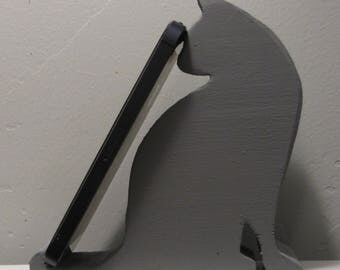Kitty Cat Cell Phone Stand, Wood Phone Stand, Customize
