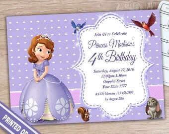 Sofia The First Invitation - Princess Sofia Birthday Invitation - Sofia Birthday Invitation