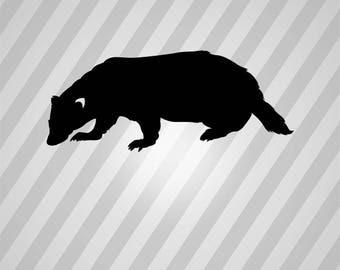 badger Silhouette - Svg Dxf Eps Silhouette Rld RDWorks Pdf Png AI Files Digital Cut Vector File Svg File Cricut Laser Cut