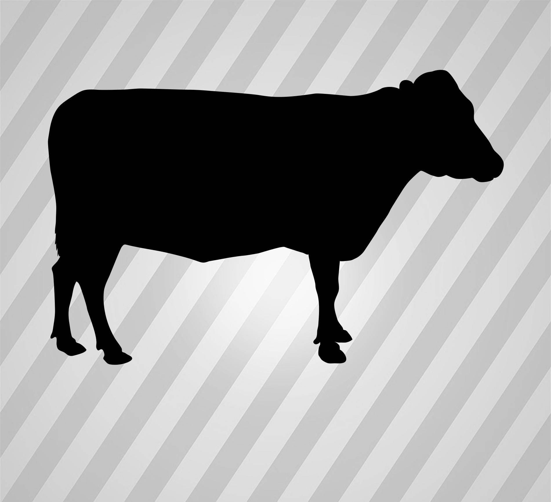 Download cow Silhouette Svg Dxf Eps Silhouette Rld RDWorks Pdf Png AI
