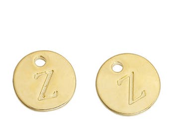 Letter Z - 12mm Golden gold pendant