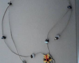 macrame OWL pendant necklace