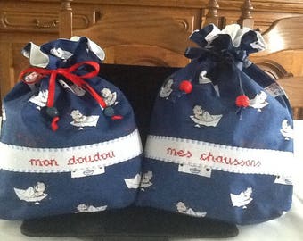 My blanket and my slippers embroidered bags