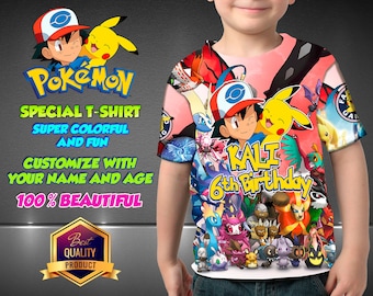 Pokemon Birthday Shirt Pokemon Custom Shirt, Pokemon Personalized Shirt, pikachu family shirts, Sesame Birthday t-shirts Pikachu