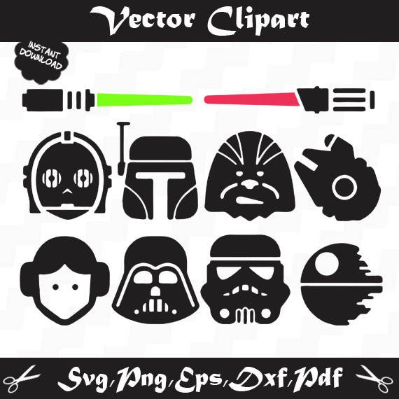 Download Star Wars SVG Iron On Decal Cutting File Clipart in Svg Eps