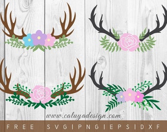 Antlers silhouette | Etsy