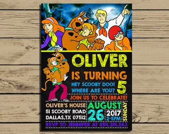Scooby Doo Invitation * Scooby Doo Birthday Invite * Scooby Doo Birthday Party Chalkboard Invitations * Personalized * YOU PRINT
