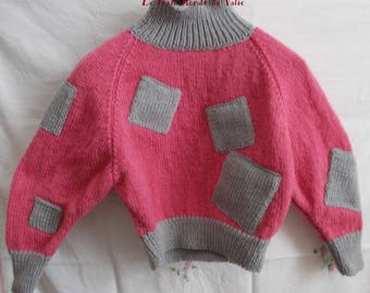 girl pink and grey sweater