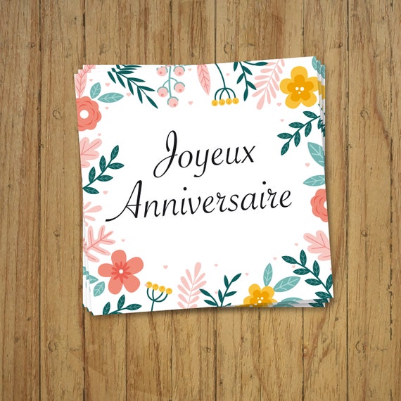 Carte Fleurs Joyeux Anniversaire Et Son Enveloppe