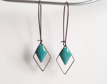 Earrings - diamond - Turquoise