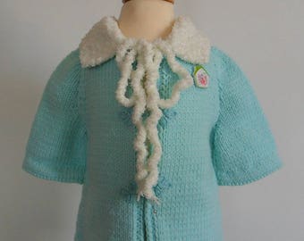 Coat baby girl 9-12 months "Princess Sarah" green and white