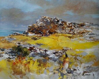 "the Shepherdess" original painting done with palette knife