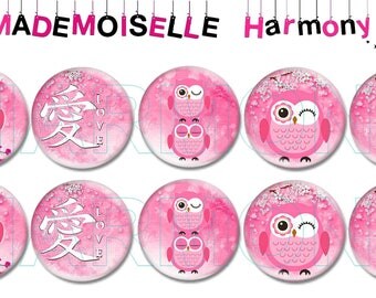10 glass cabochons 18 mm asian owl size 18 mm cabochons