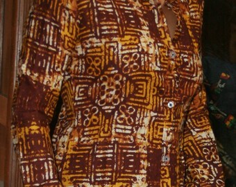 Ethnic Mandarin collar shirt