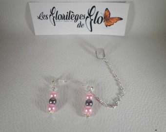 02172 - Ear cuff / Ear cuff your pink & grey