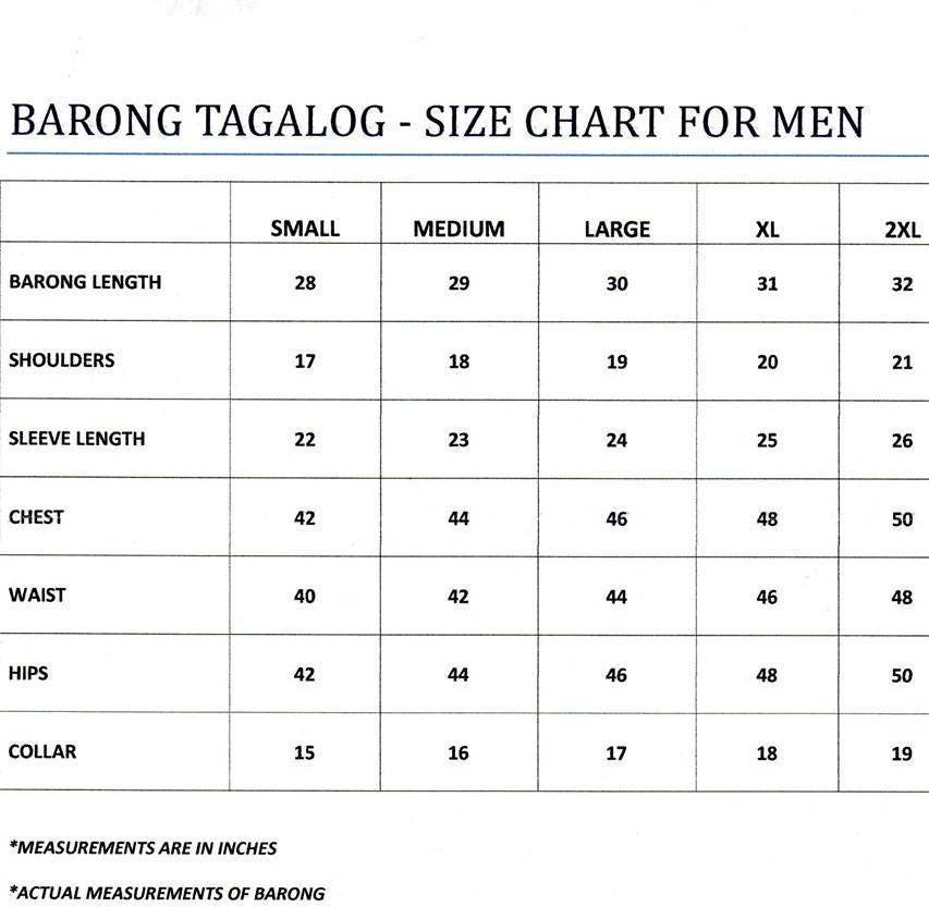 BARONG TAGALOG / Philippine Formal Wear For Men / BLACK Barong