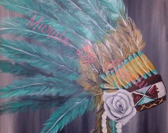 Indian Headdress Art Print 13 x 19