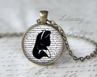 Alice in Wonderland, Alice Silhouette, Lewis Carroll Necklace or Keyring, Keychain.