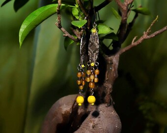 African Tribal Sun Earrings
