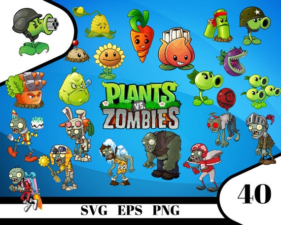 Download 40 Plants vs Zombies Clipart svg eps dxf png Digital