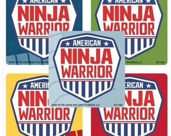 25 American Ninja Warrior Stickers, 2.5" x 2.5" Each
