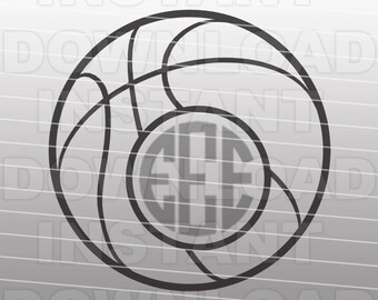 Basketball Monogram SVG File Cutting Template-Clip Art for Commercial & Personal Use-Vector Art file for Cricut,SCAL,Cameo,Sizzix,Vinyl