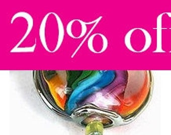 Rainbow Lampwork beads, lampwork glass beads , lampwork beads SRA, unique glass beads, Jewelry Supply, Unique Beads for Crafts, beads, glass