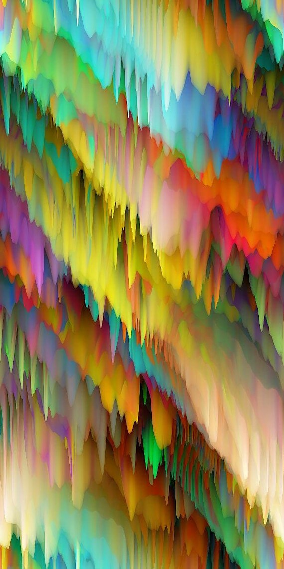 Artisan Made Kona Cotton Quilting Textile Art Fabric Panel Fiber Art Colorful Staglites