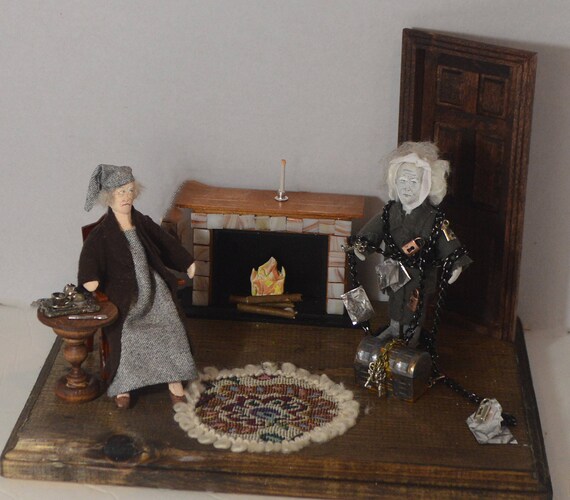 A Christmas Carol Scrooge and Ghost of Jacob Marley Diorama