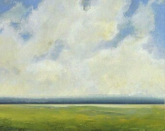 Original Large Oil Painting 40x40 CUSTOM Modern Abstract Sky Cloud Field LANDSCAPE Art by J Shears